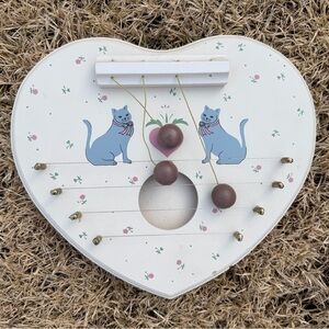 Swedish Door Chime Cats Heart Door Harp Vintage Wood